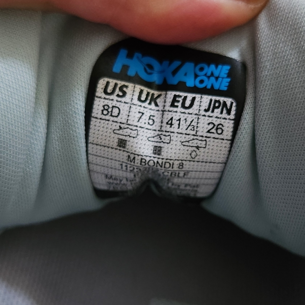 1127952 HOKA ONE ONE Bondi 8 Textile Cloud Blue/Ice Flow Size 8 - Picture 2 of 8